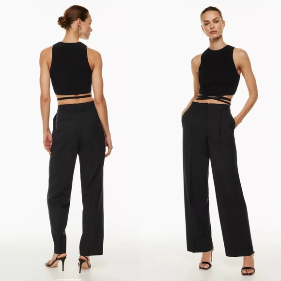 Babaton Pants - NWT Aritzia Babaton Pleated Pant High-waisted pleated pants in Black Size 6 Wool